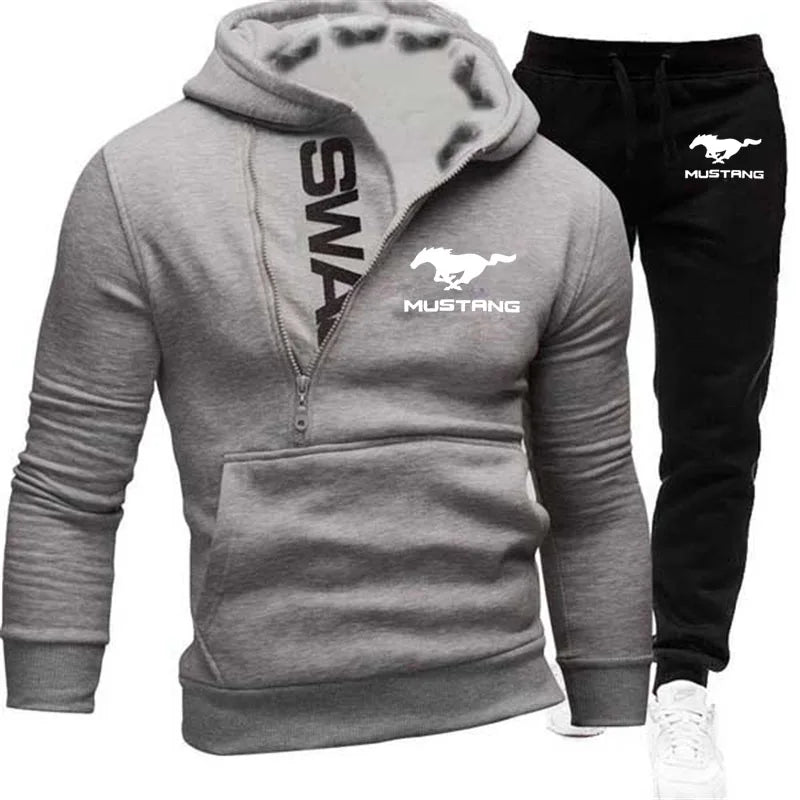 Ford Mustang pullover+pants casual sports Men's 2-piece set