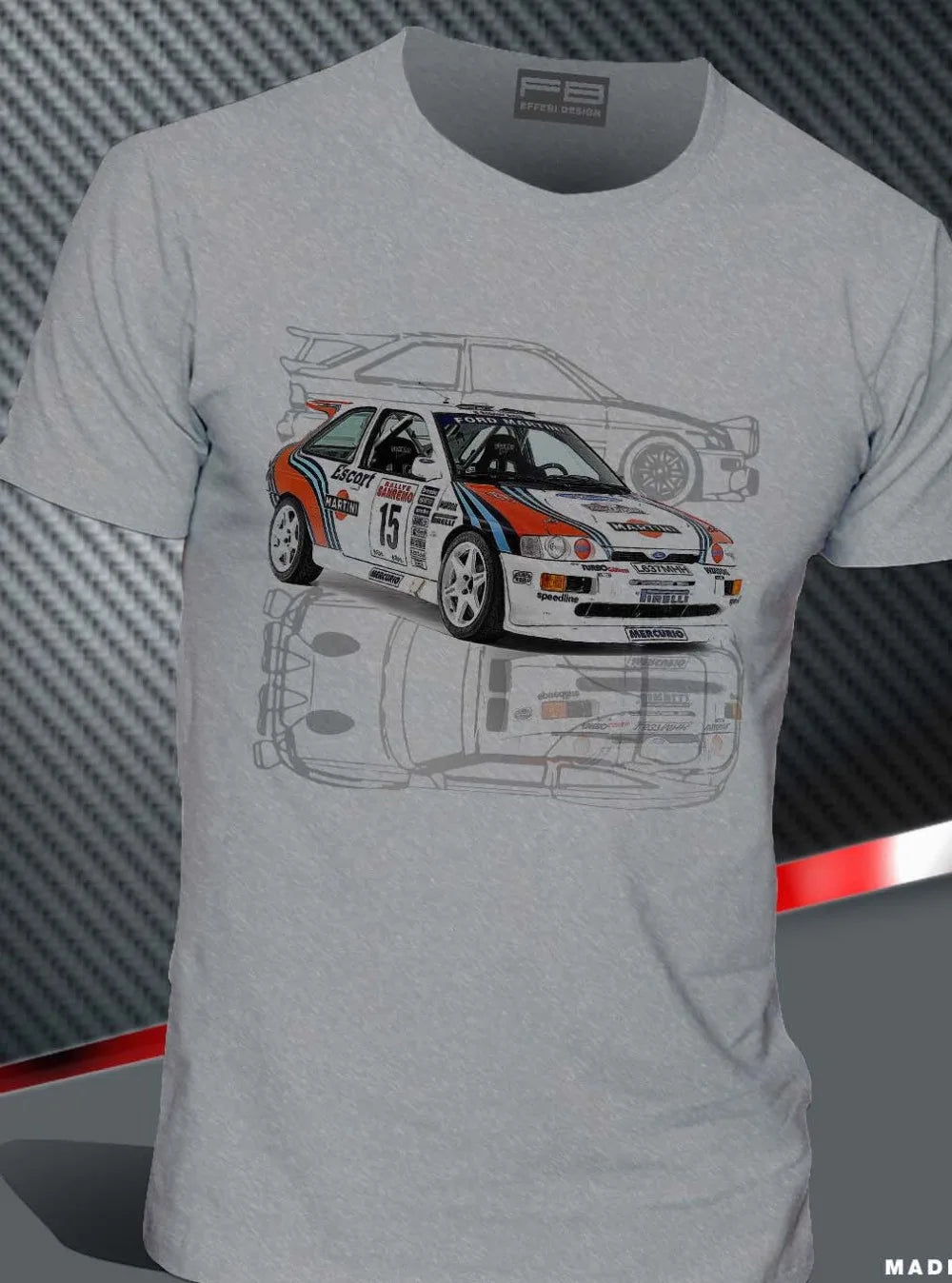 Top T-Shirt Car  Escort Cosworth Martini Racing Rally Gr A History Design Men Hip Hop Cool T Shirt