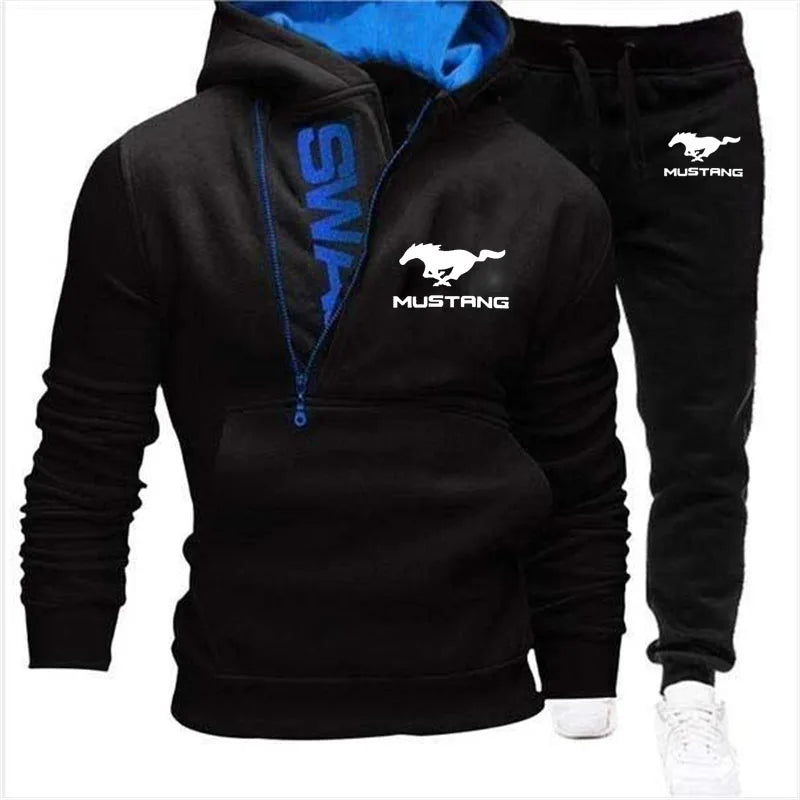 Ford Mustang pullover+pants casual sports Men's 2-piece set