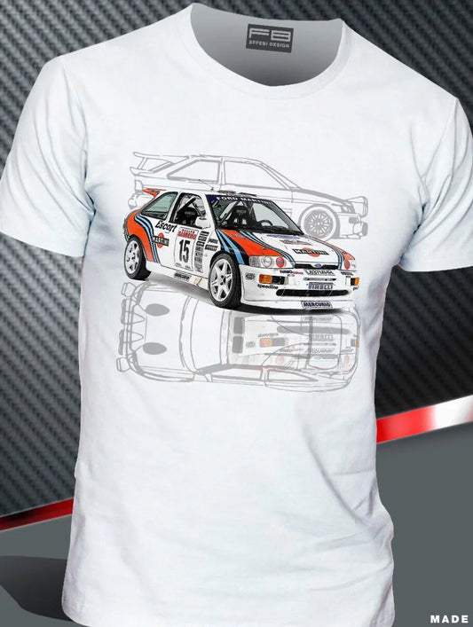 Top T-Shirt Car  Escort Cosworth Martini Racing Rally Gr A History Design Men Hip Hop Cool T Shirt