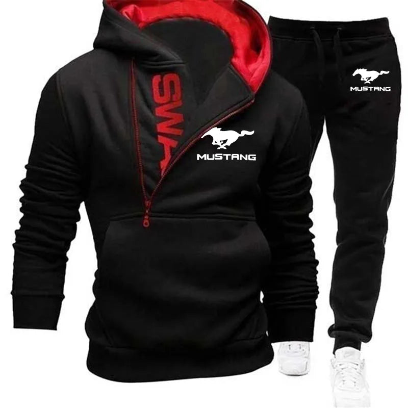 Ford Mustang pullover+pants casual sports Men's 2-piece set